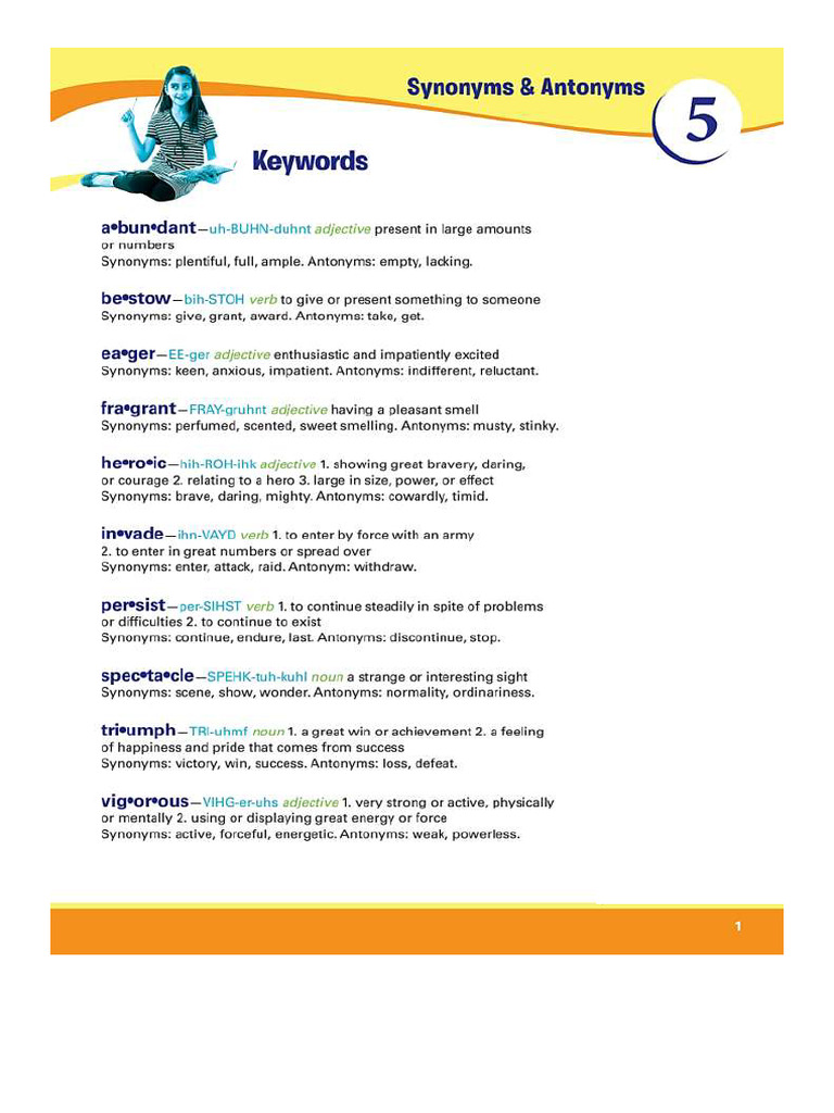 Synonym Antonyms Practice Test PDF