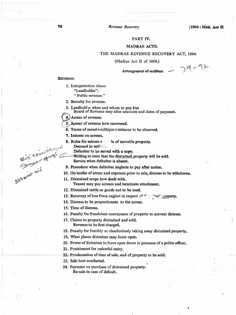 Madras Act 1864 | PDF