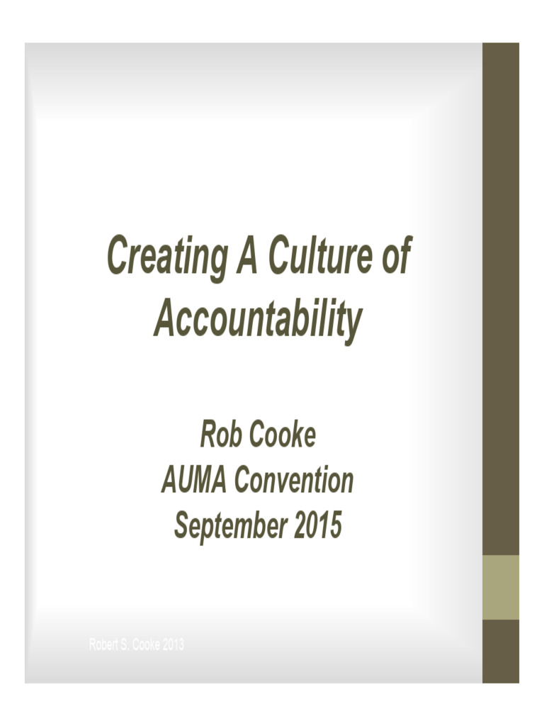 Cooke Presentation Creating A Culture of Accountability | PDF ...