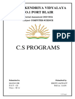 C.S Programs: PM Shri Kendriya Vidyalaya No.1 Port Blair