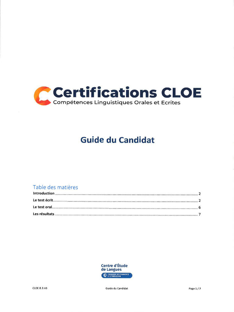 Cloe Guide Candidat | PDF