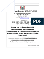 Government Printing Office - Supply Installation and Commissioning of MIS Solution - 14 Dec 20