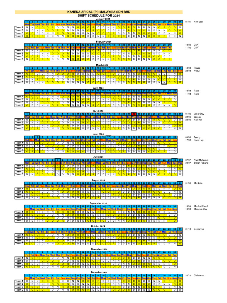 Schedule 2024 PDF Malaysia