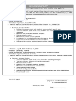 CS Form No 212 Work Experience Sheet