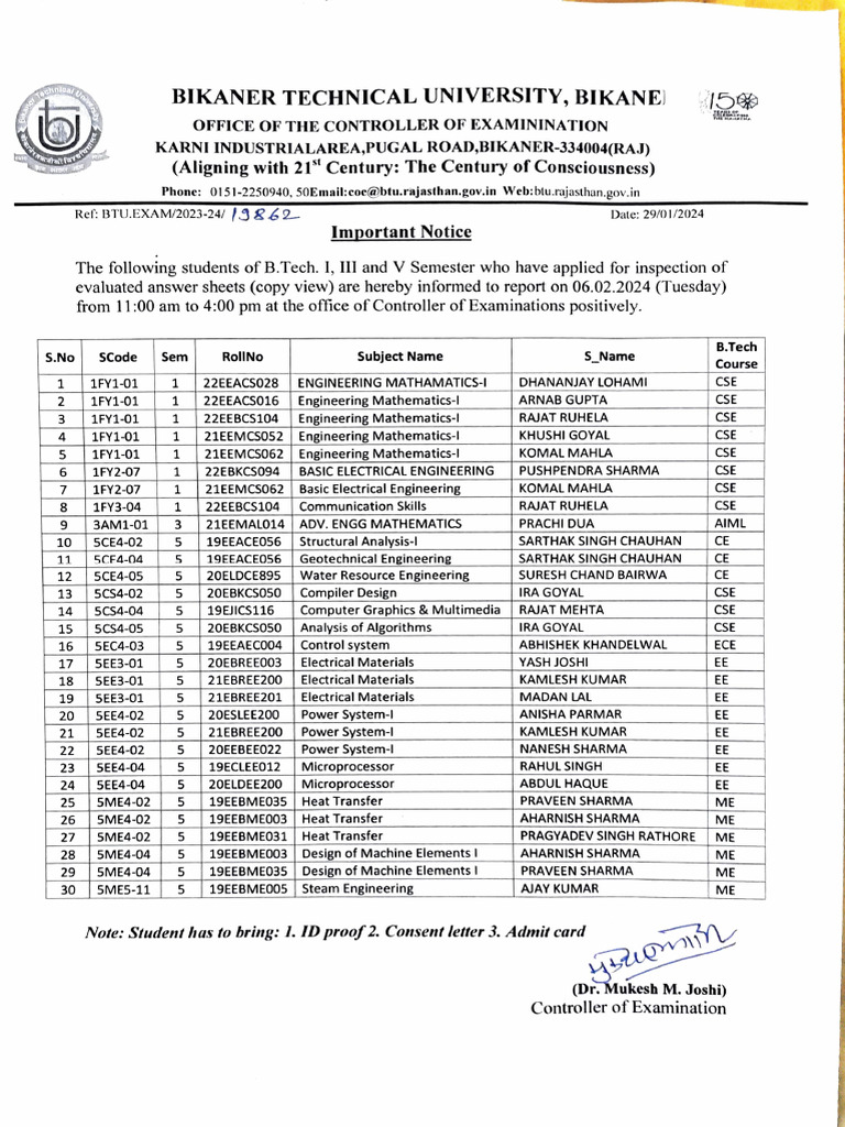 BTech 1st 3rd 5th Copy View | PDF | Physical Sciences | Science