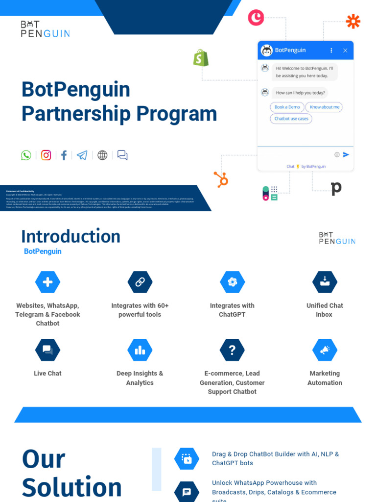 BotPenguin Partnership Presentation ROW V4 | PDF | Facebook | Computing