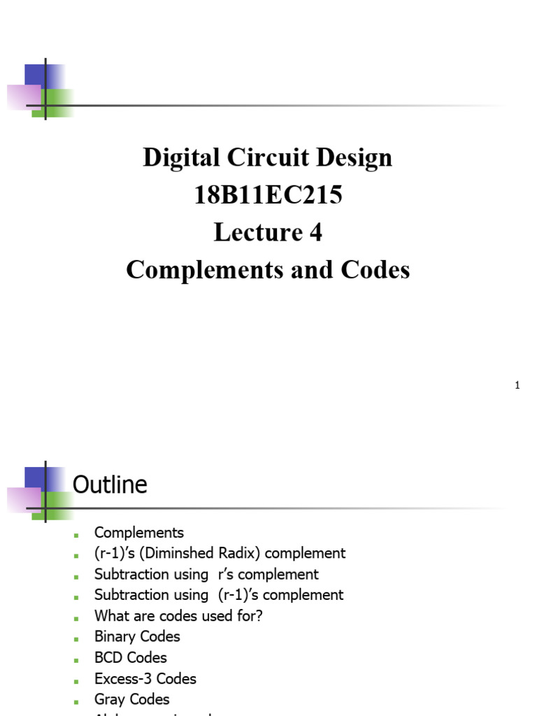 Complements and Codes | PDF | Subtraction | Bit