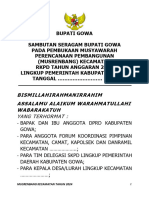 Sambutan Seragam Bupati Gowa - Musrenbang Kec 2025