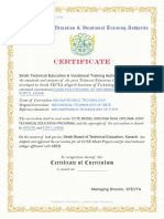 Certificate STEVTA-AIT Mechatronics Technology