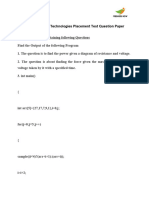 Sample Soliton Technologies Placement Test Question Paper