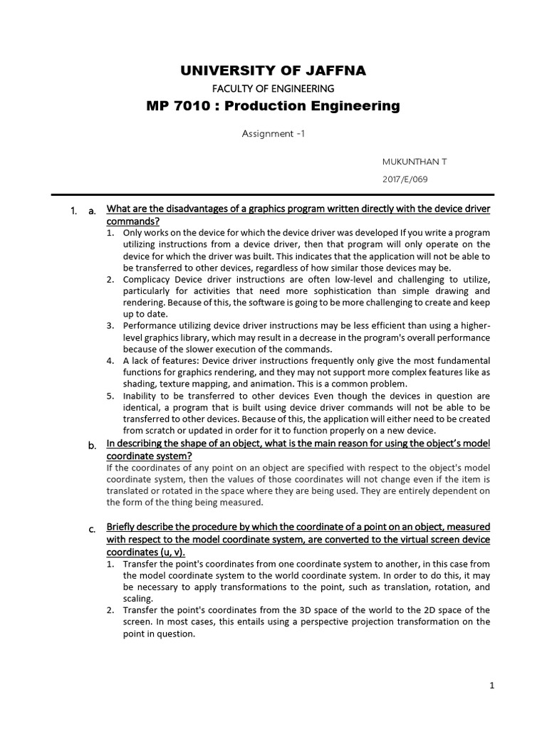 Prduction Assignment-1 MUGUNTHAN | PDF | 3 D Computer Graphics ...
