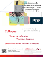 Programme Detaille Du Colloque Trous de Memoire