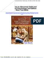 Full Introduction To Abnormal Child and Adolescent Psychology 3Rd Edition Weis Test Bank PDF Docx Full Chapter Chapter
