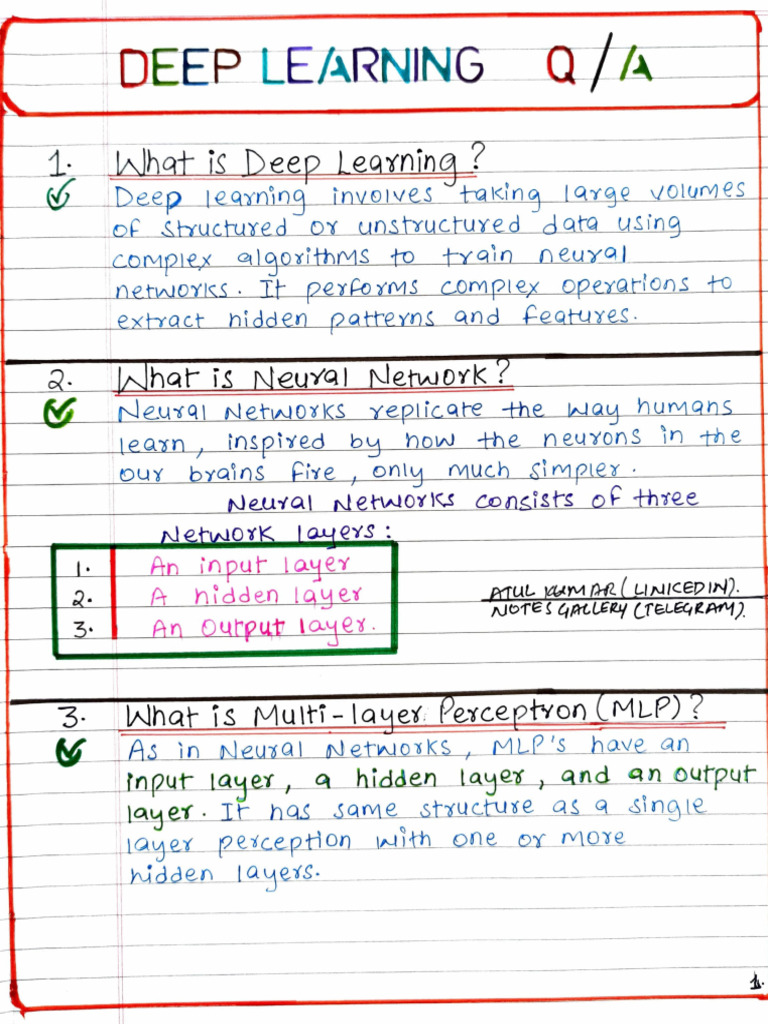 Deep Learning Interview Q&a | PDF