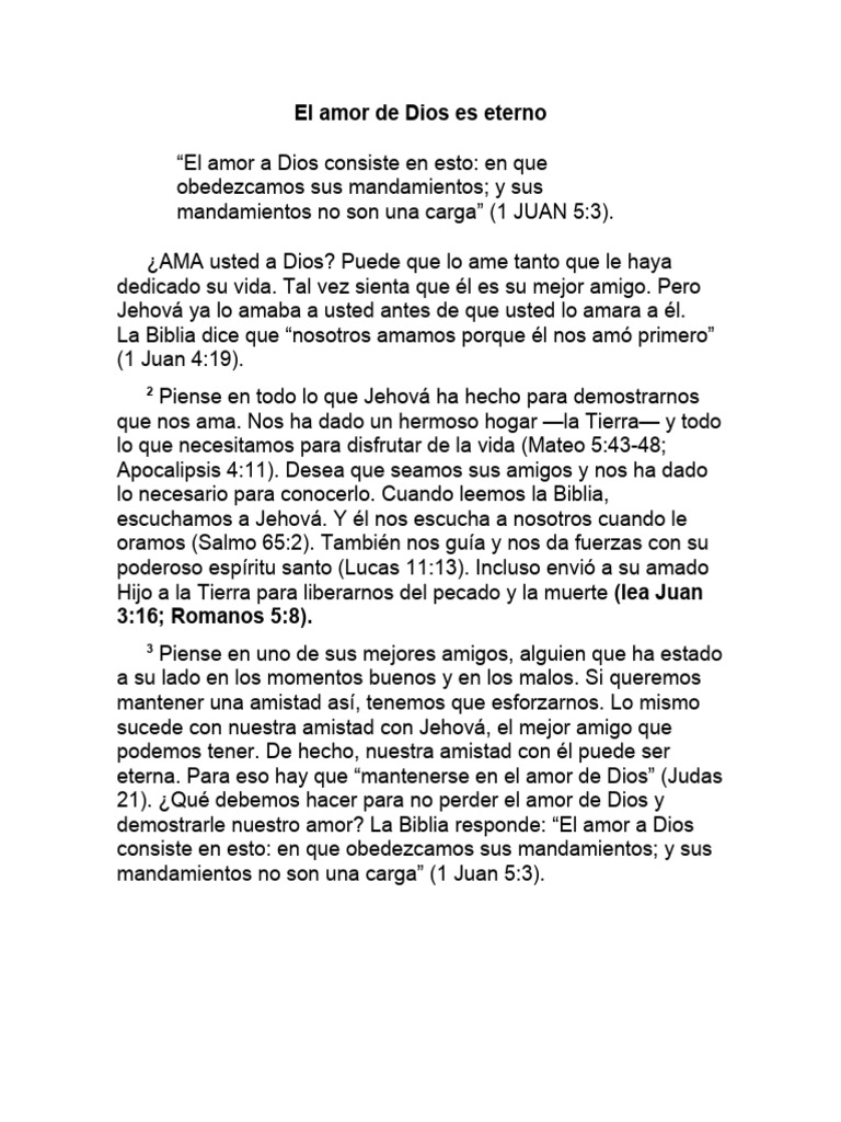 El amor eterno de Dios | PDF