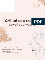 Critical Care and Small Bowel Obstruction