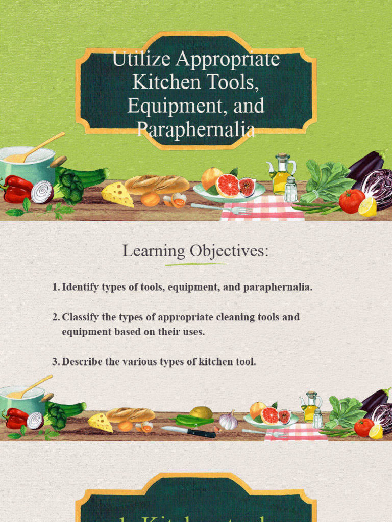 Essential Kitchen Tools and Equipment Guide | PDF | Cookware And ...