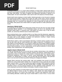 Mental Health Essay