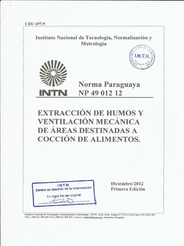 NP 49 012 12 - Extracción de Humos y Ventilación | PDF