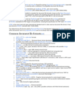 Common Document File Formats: de Facto