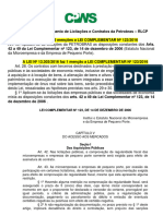 LEI COMPLEMENTAR #123, DE 14 DE DEZEMBRO DE 2006 - Suprimentos