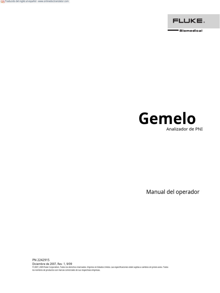 Fluke Cufflink (Simulador de Presion) PDF Presión sanguínea Legumbres