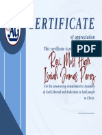 Blue Minimalist Certificate of Appreciation IJ