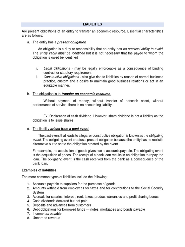 Understanding Liabilities in Accounting | PDF | Refinancing | Rebate ...