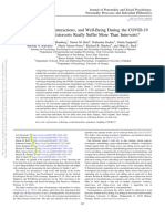 Extraversion, Social Interactions, and Well-Being During The COVID-19 Pandemic: Did Extraverts Really Suffer More Than Introverts?