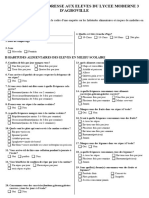 Fiche D'enquête de Mémoire