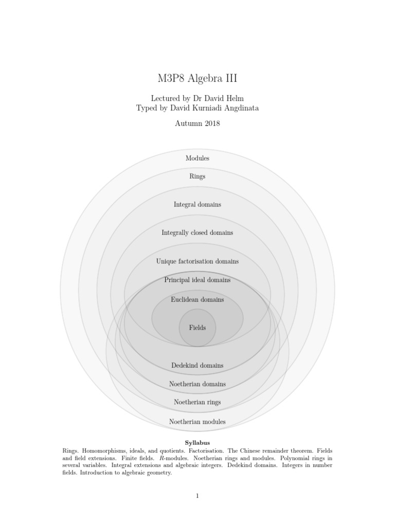 M3p8 pdf ring mathematics field mathematics 