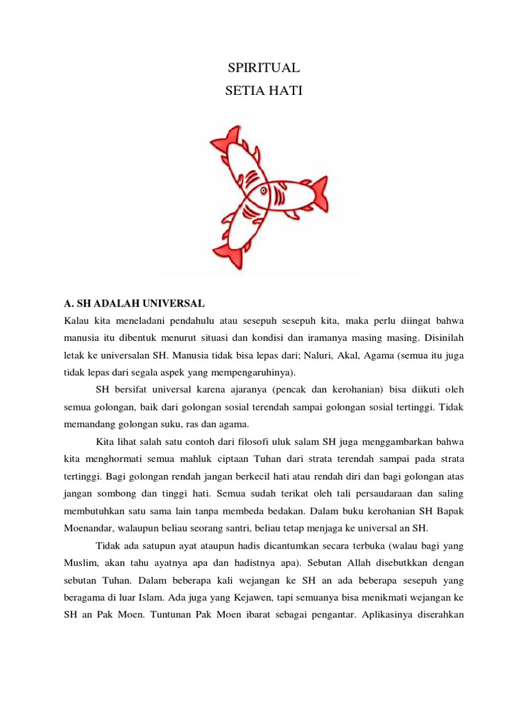 Ajaran Universal Setia Hati dan Filosofinya | PDF