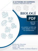 Clasificación de Los Seres Vivos en Dominios y Reinos