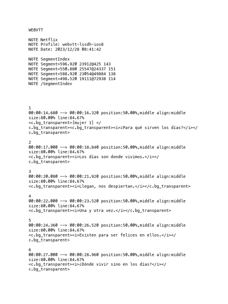 Transcripciones de Diálogos de Netflix | PDF