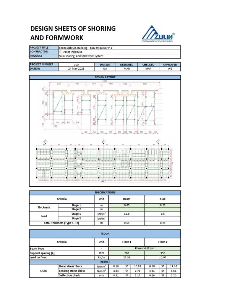 Calculation - Beam Slab GIS Building - Batu Hijau CCPP-1 | PDF ...