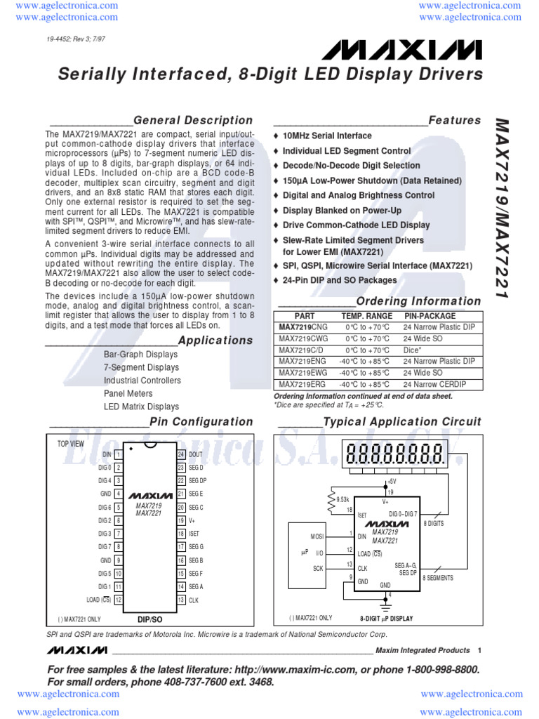 Max721 1 driver 7 segments display pdf digital electronics