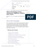 PHD in Psychology Course, Subjects, Colleges, Syllabus, Scope, Fees, Eligibility