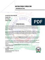 Government Boys Degree College Johi Recommendation Letter OWN