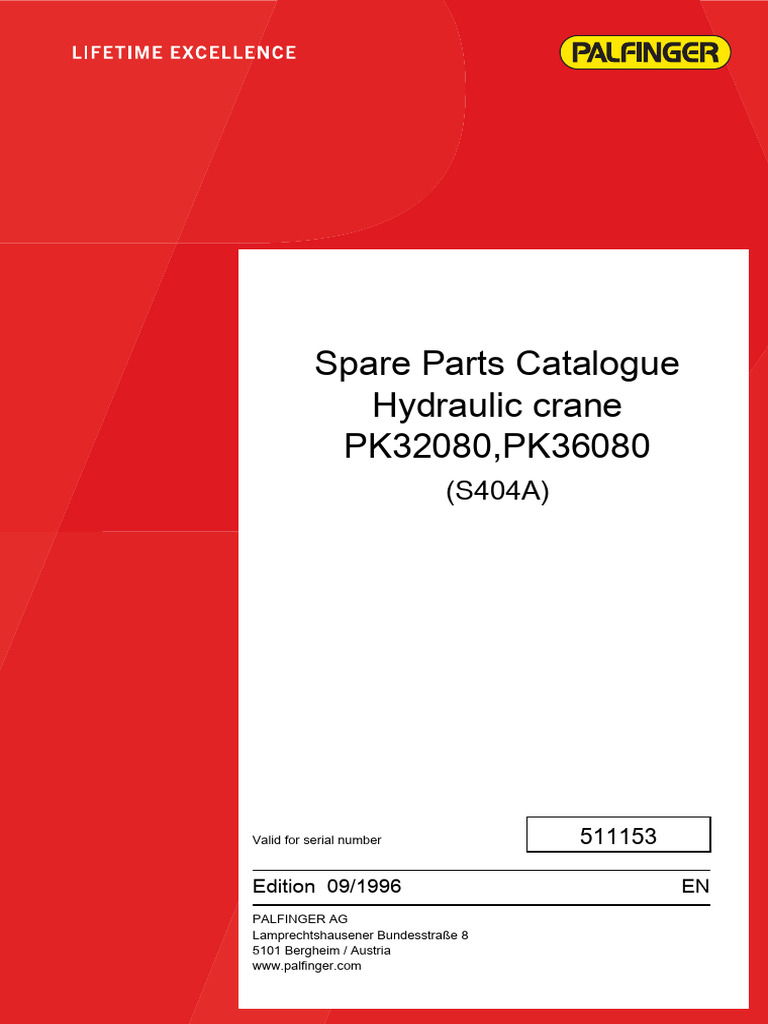 Palfinger PK36080 Spare Parts Catalogue | PDF | Crane (Machine ...