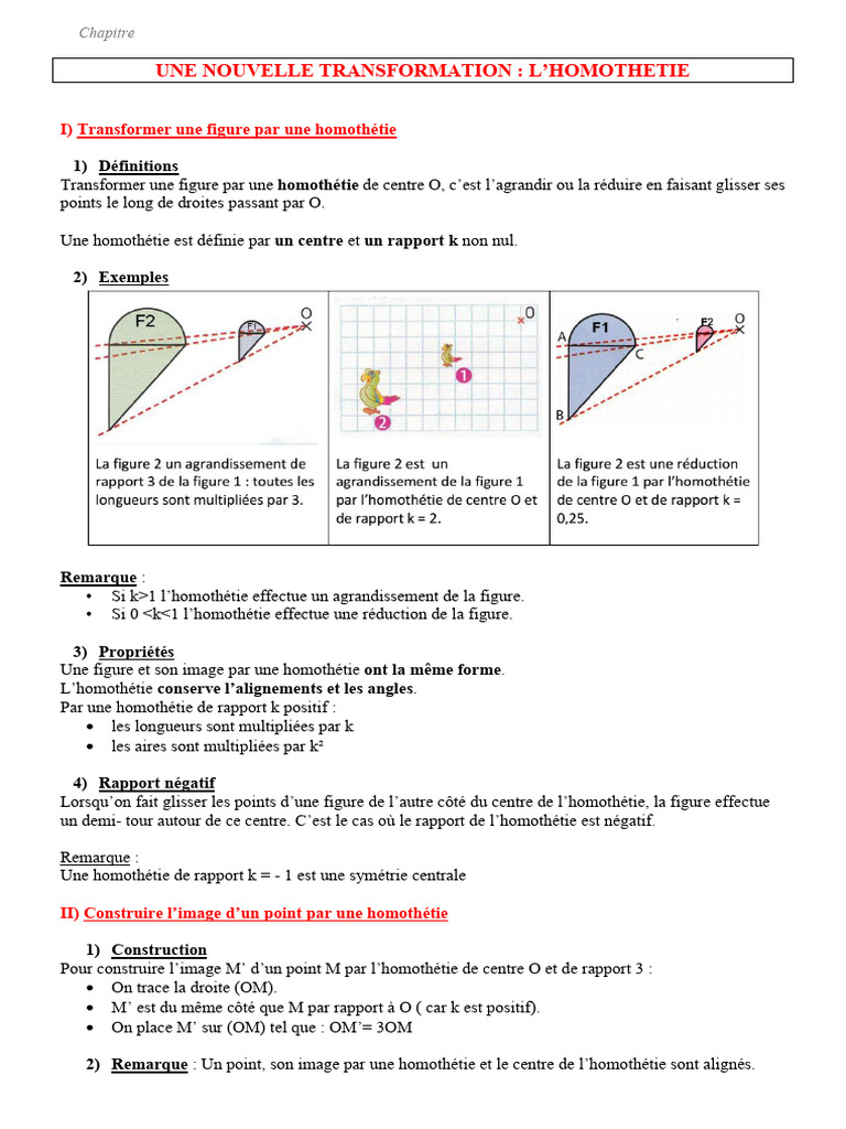 Introduction à l'Homothétie | PDF