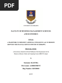 A Framework For The Implementation of AI in The Financial Services Sector in Zimbabwe