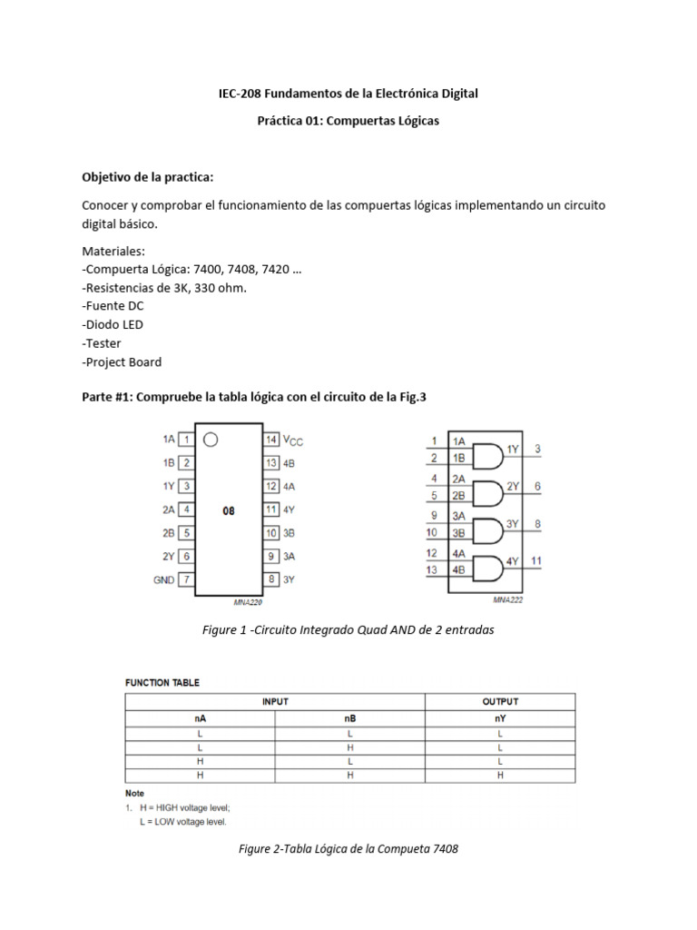 Practica 01 - Introduccion A La Compuertas Logicas Basico | PDF