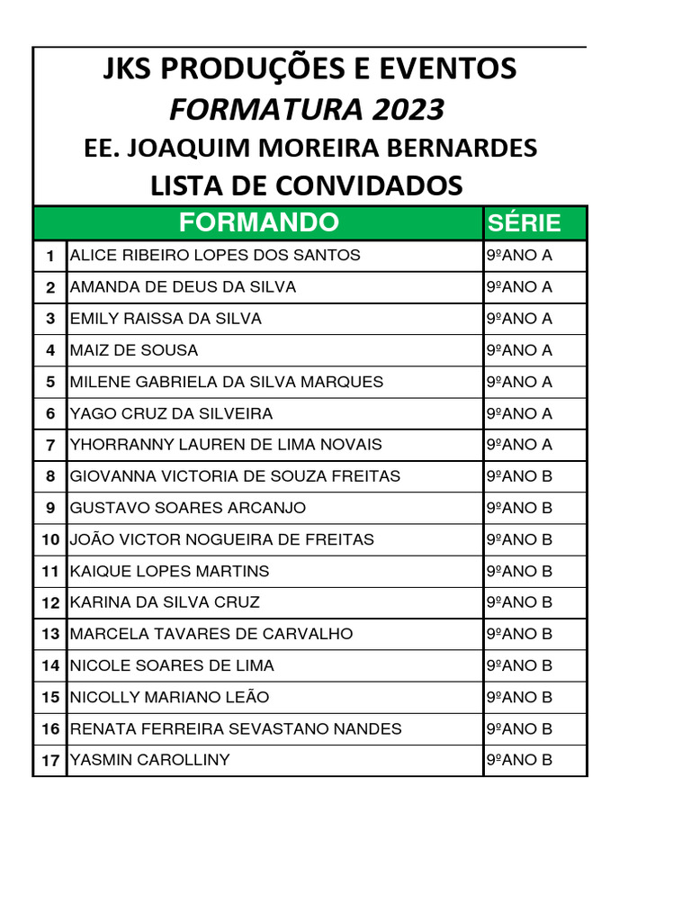 Lista Joaquim At. 10.12 | PDF