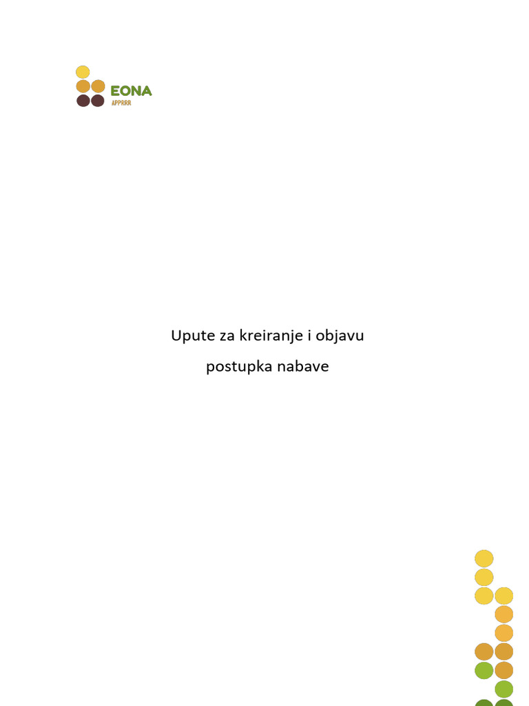 Upute Za Kreiranje I Objavu Postupka EONA | PDF