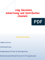 Pricing Decisions - Advertising and Distribution Channels