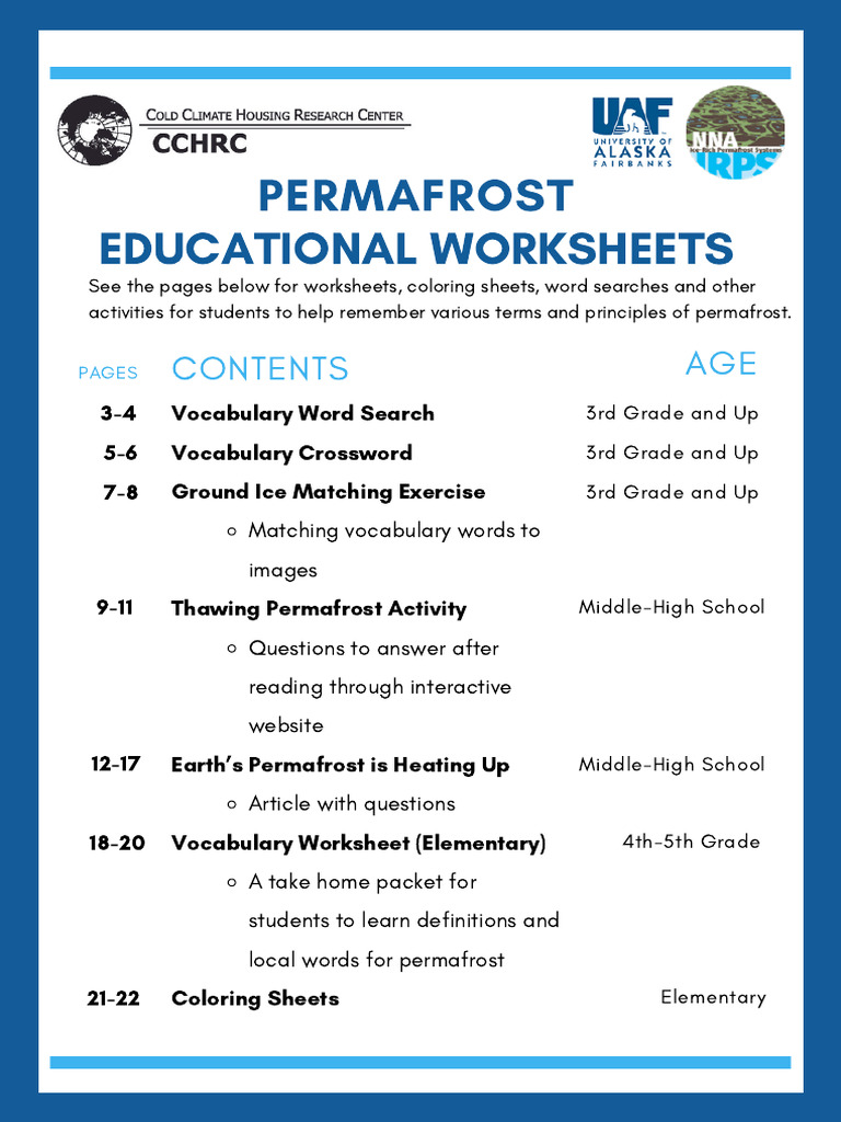 Permafrost Educational Activities Guide | PDF | Climate Change | Ice