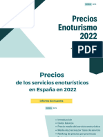 Informe Precios de Enoturismo 2022 en España