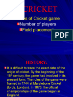 'Cricket Rules and Field Placement.