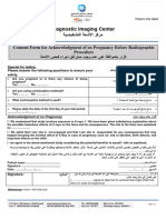 Consent Form For Acknowledgment of No Pregnancy CT and General X Ray AR and Eng