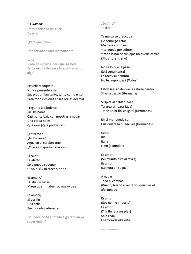 Es Amor Letra | PDF | Amor